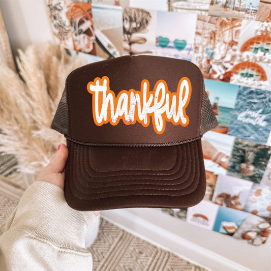 Thankful- Brown Unisex Foam Trucker Hat