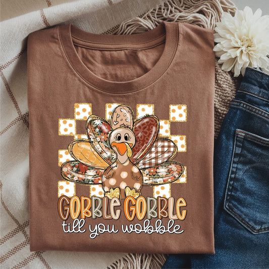 Gobble Til You Wobble- Comfort Color Unisex Graphic T-Shirt