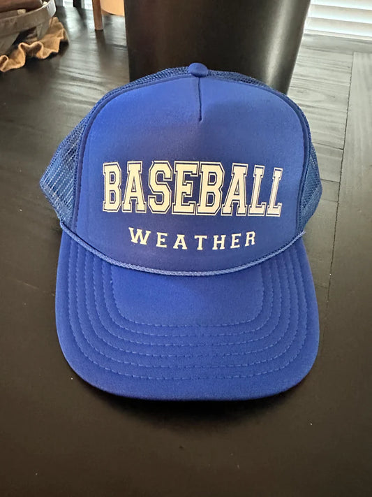 Baseball Weather Blue Trucker Hat