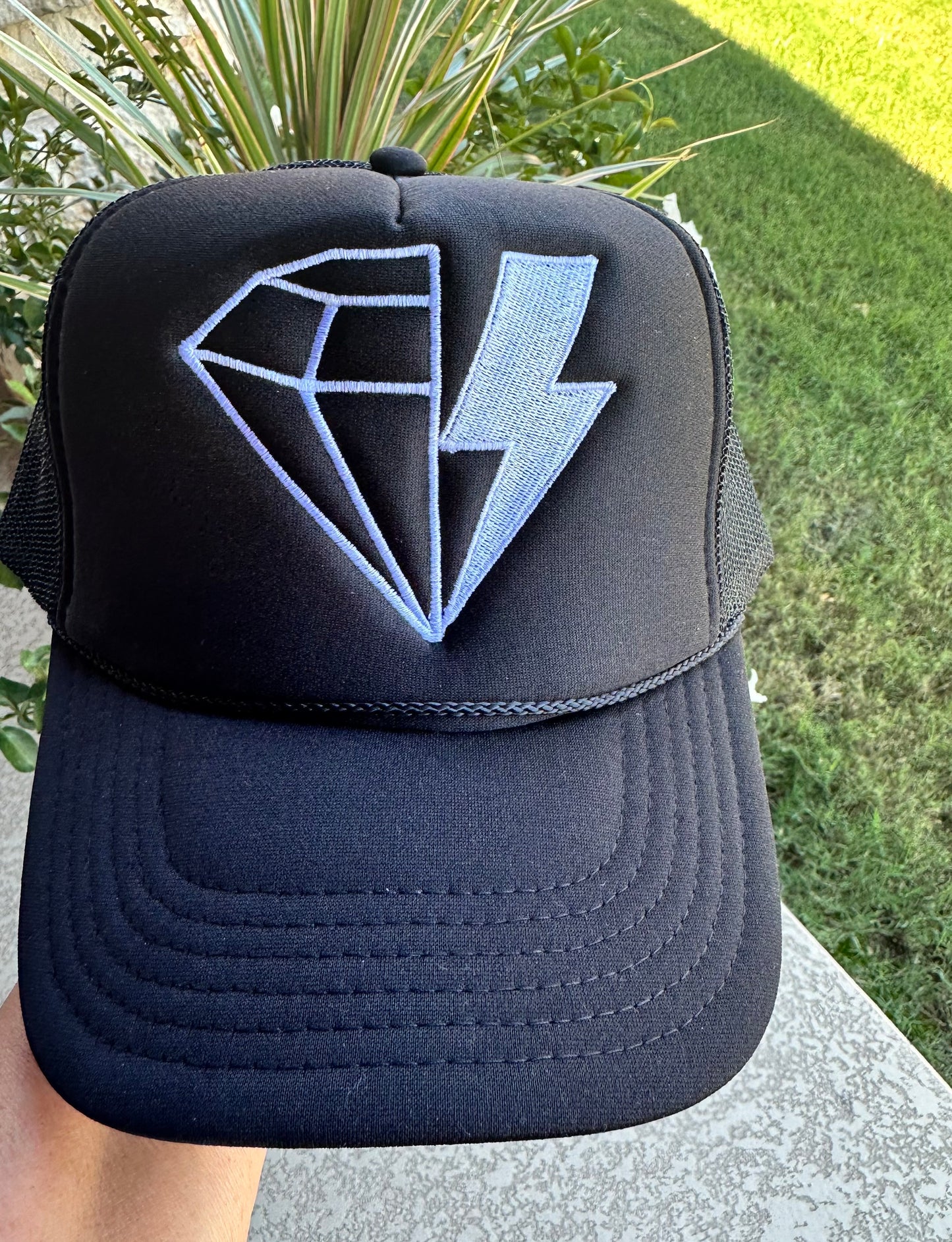 Fizz Black Trucker Hat Embroidery White Logo