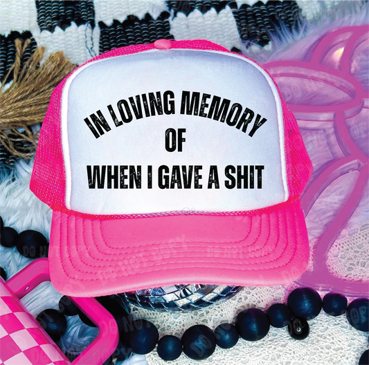 In Loving Memory -Neon Pink and White Unisex Foam Trucker HAT