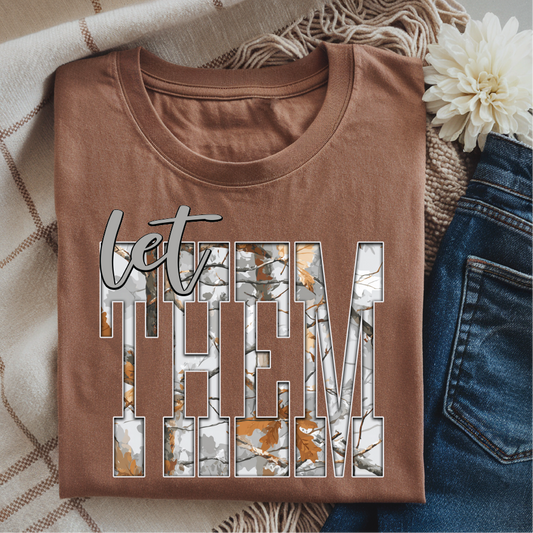 LET THEM CAMO- UNISEX GRAPHIC TEE