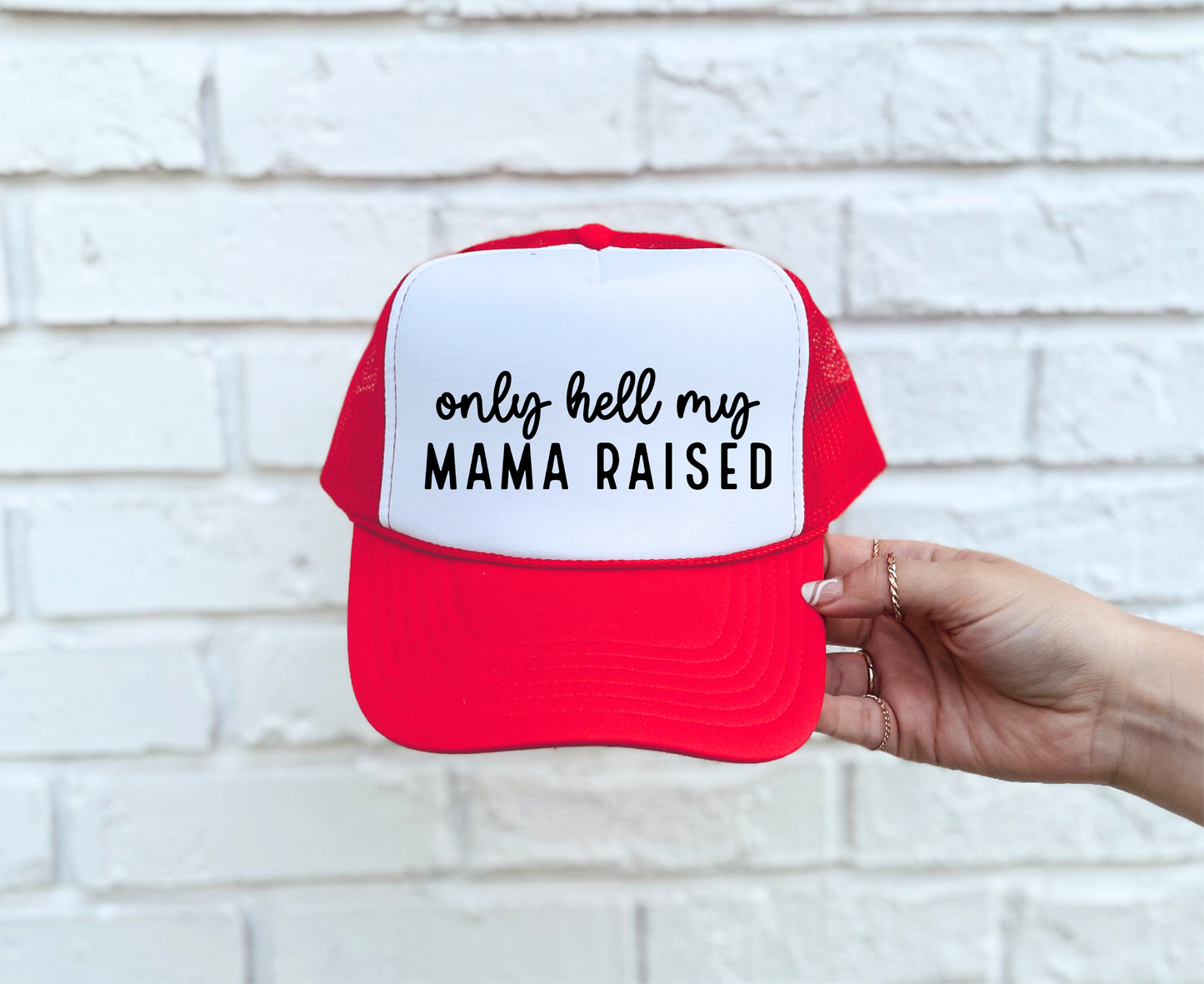 Only Hell Red & White Trucker Hat