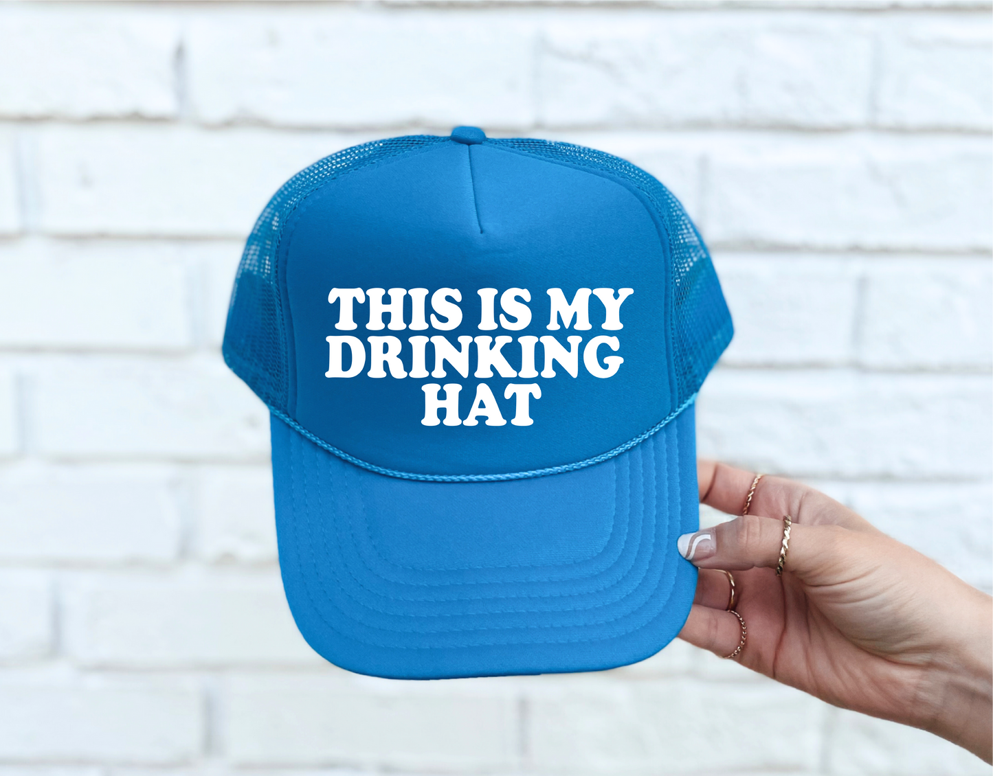 My Drinking Hat Columbia Blue Trucker Hat
