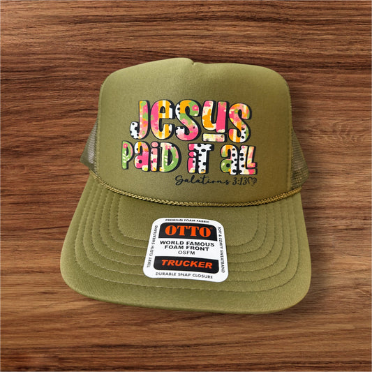 JESUS PAID IT ALL - UNISEX TRUCKER HAT