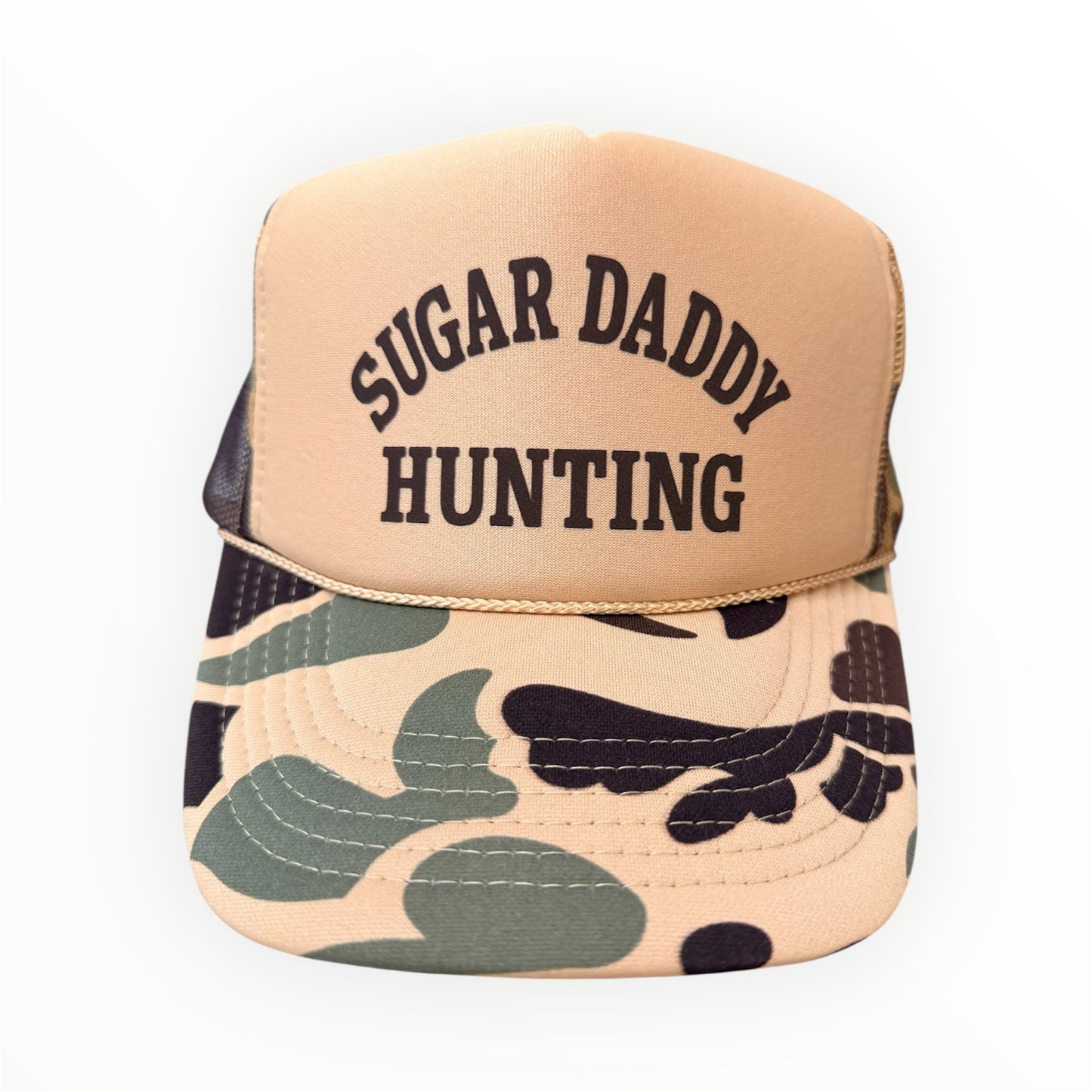SUGAR DADDY HUNTING ON DUCK Camo Unisex Foam Trucker Hat