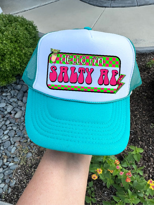 Salty AF Jade & White Trucker Hat