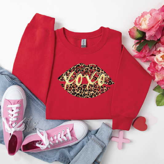 XOXO LEOPARD LIPS - Unisex Graphic Sweatshirt