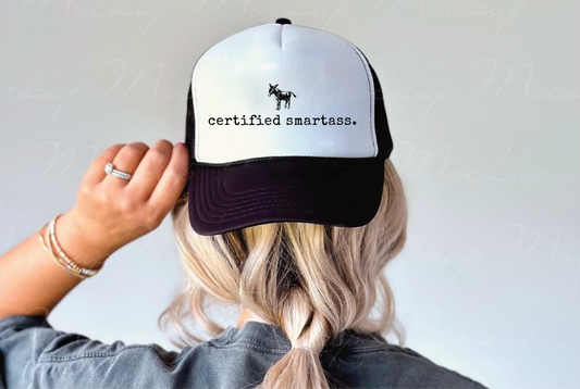 Certified Smarta$$ - UNISEX BLACK AND WHITE TRUCKER HAT