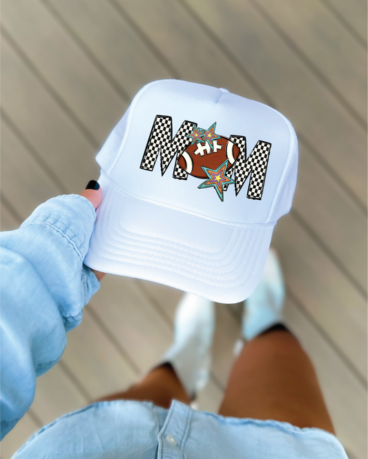 Football Mom- White Unisex Foam Trucker Hat