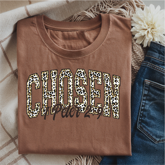 Chosen Leopard - Espresso Comfort Color Unisex Graphic Tee