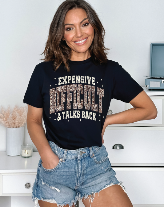 Expensive Difficult Talks Back- Unisex Comfort Color Graphic Tee