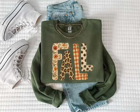 Fall Pattern Letters - Unisex Graphic Sweater