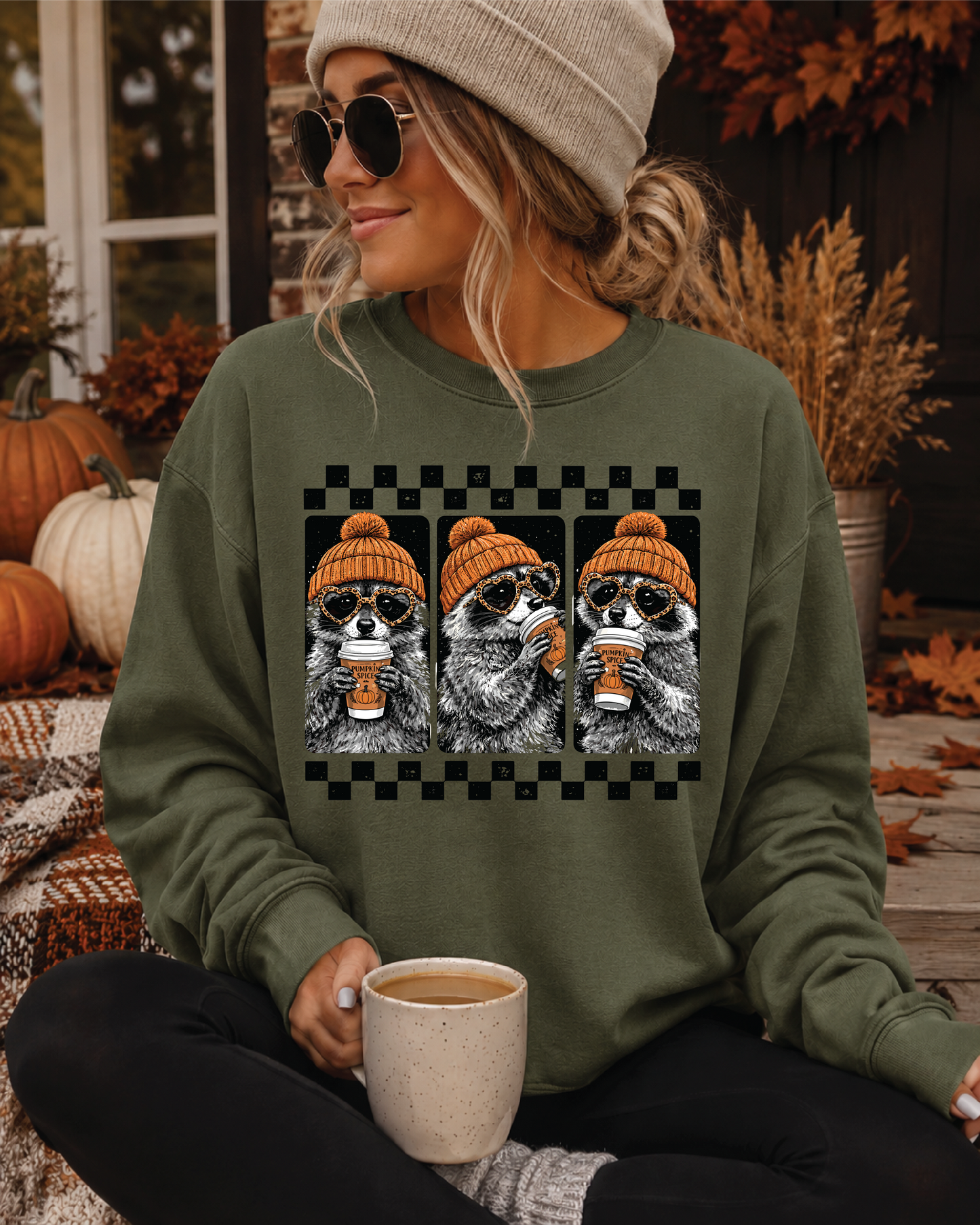 Fall Raccoons - Unisex Graphic Sweater