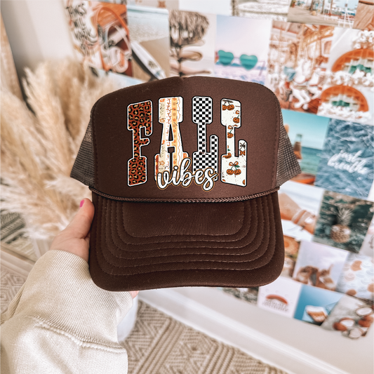 Fall Vibes- Brown Unisex Foam Trucker Hat