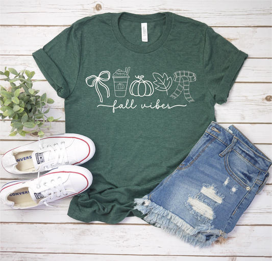 Fall Vibes- Moss Comfort Color Unisex Graphic Tee