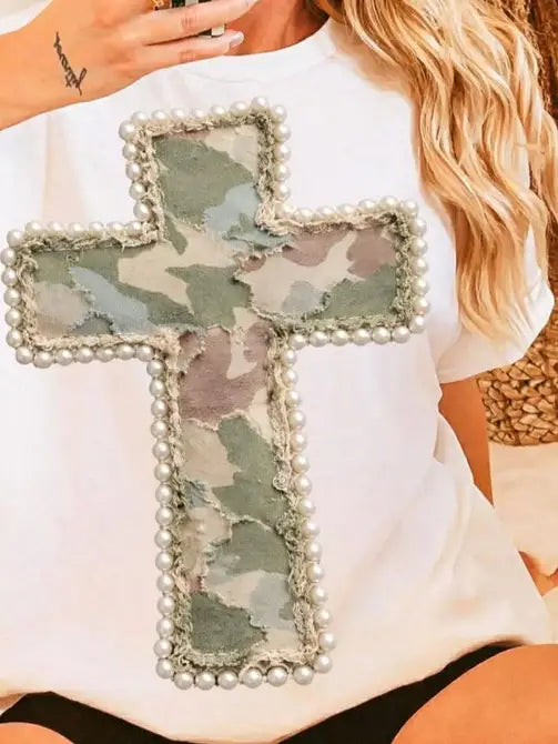 Faux Peal Duck Camo Cross- Unisex Comfort Color Graphic Tee