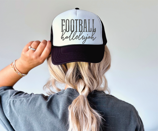 Football Hallelujah - Black and White Unisex Foam Trucker Hat