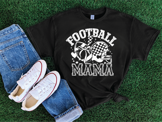 Football Mama -Black Comfort Color Unisex Graphic Tee