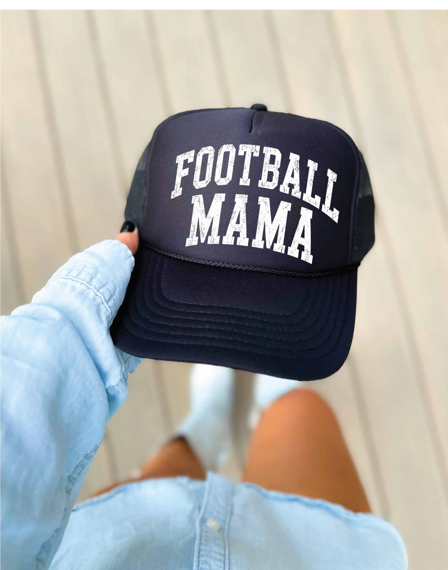 Football Mama- Black Unisex Foam Trucker Hat