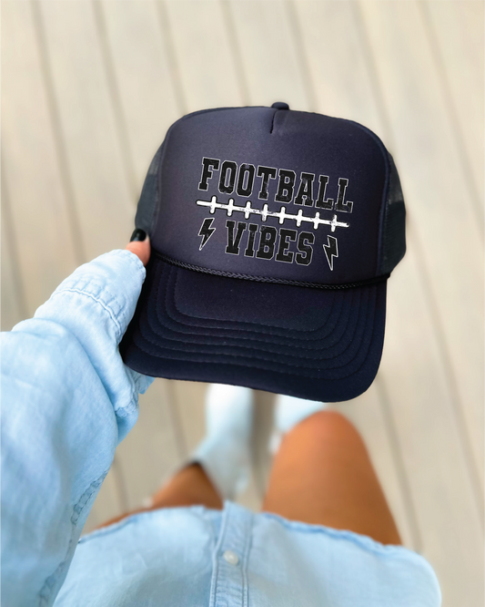 Football Vibes- Black Unisex Foam Trucker Hat