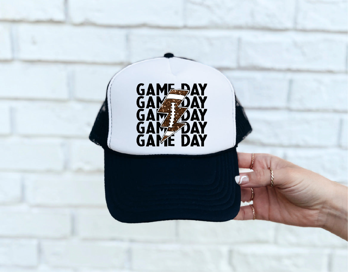 Game Day Black & White Trucker Hat
