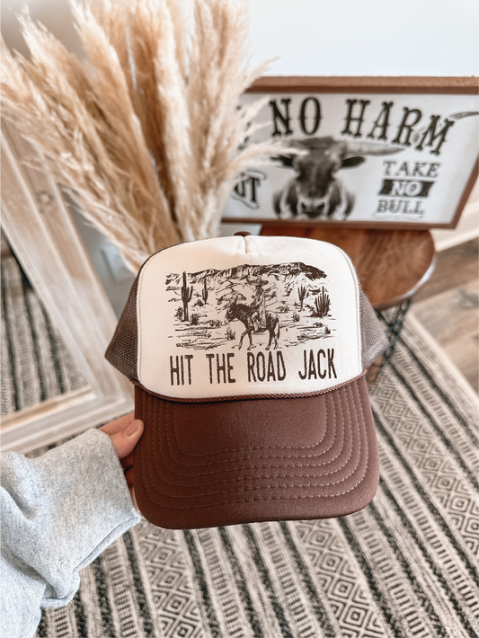 Hit The Road Jack- Brown and Tan Unisex Foam Trucker Hat