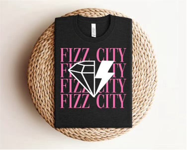 FIZZ CITY Black with Pink writing