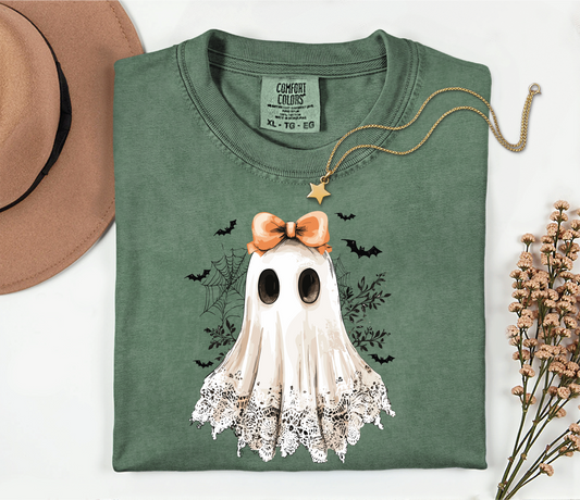 Lace Ghost- Moss Comfort Color Unisex Graphic Tee