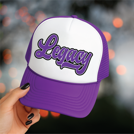 Legacy- Purple and white Unisex Foam Trucker Hat