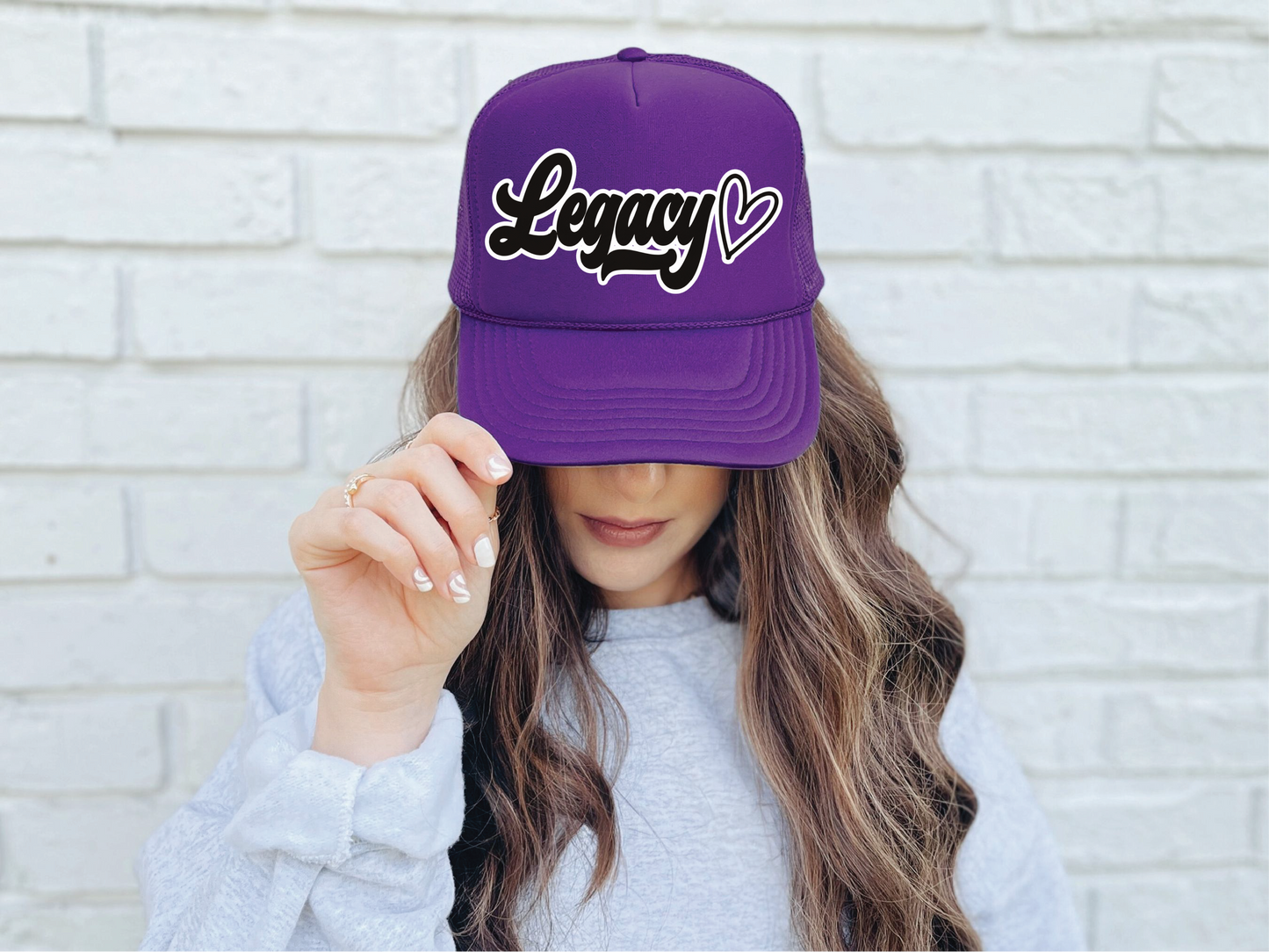 Legacy Heart- Purple Unisex Foam Trucker Hat