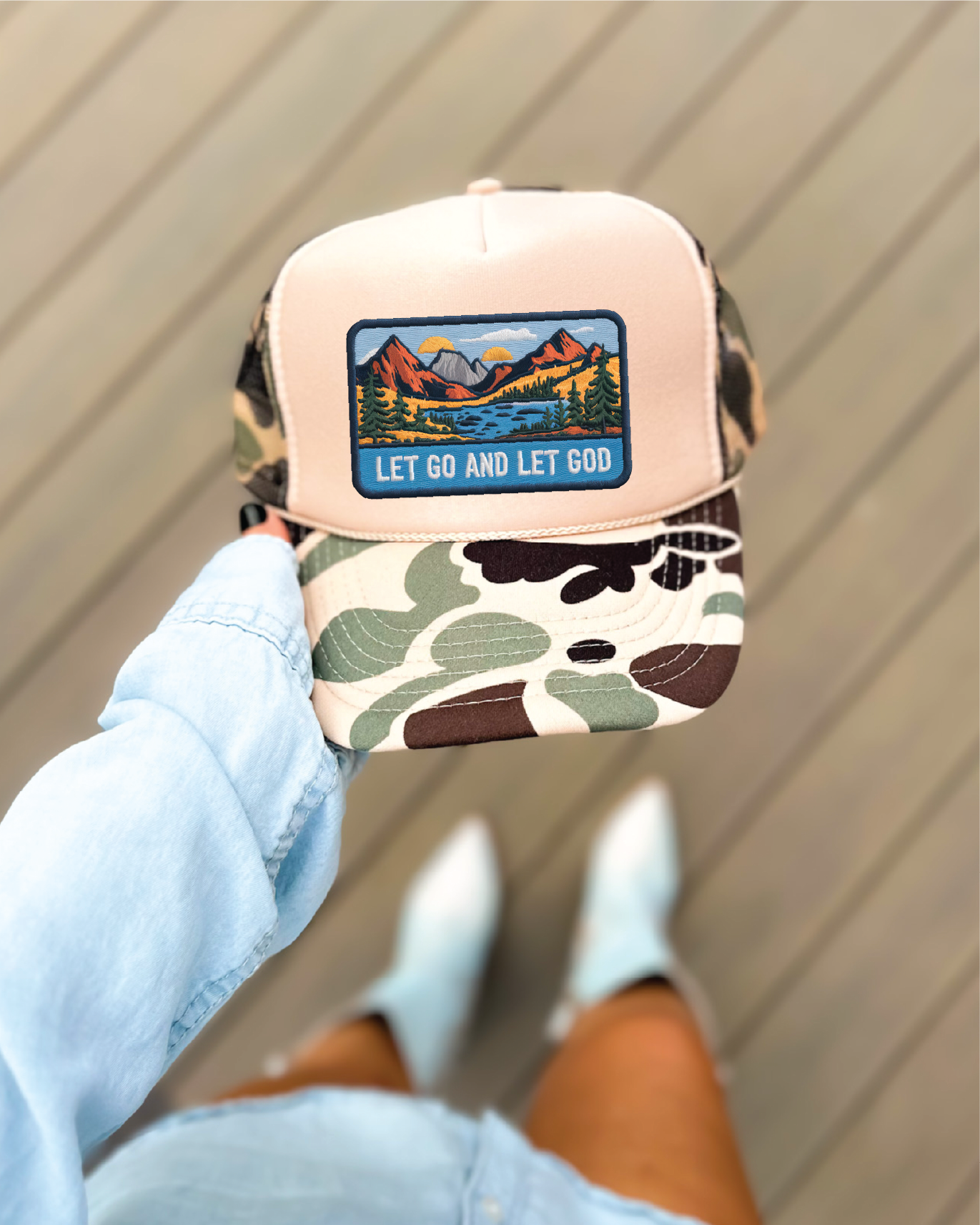 Let Go Let God Camo Unisex Foam Trucker Hat