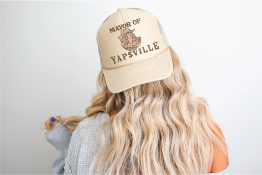 Mayor Of Yapsville Tan Unisex Foam Trucker Hat