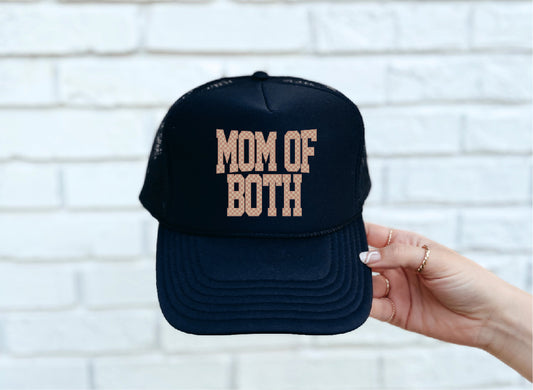 Checkered Mom of Both Black Trucker Hat
