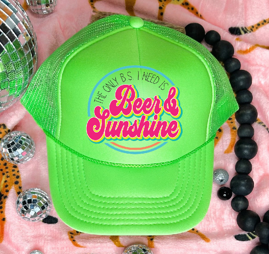 Only BS I Need Neon Green Trucker Hat