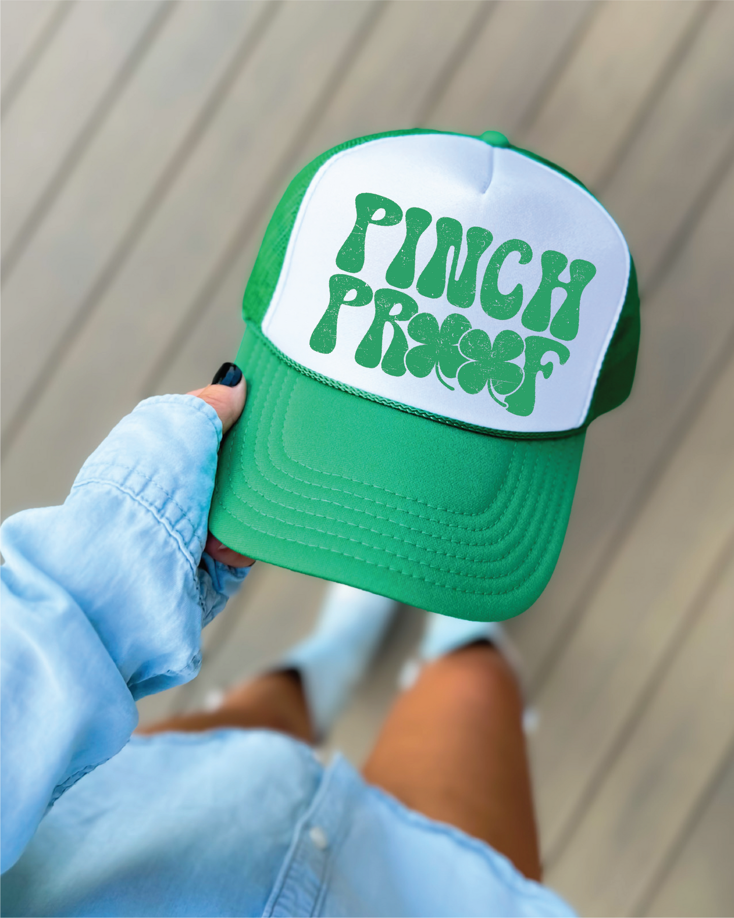 Pinch Proof Kelly Green & White Trucker Hat