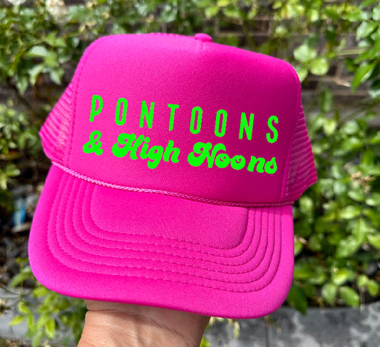 Pontoons & High Noons Hot Pink Trucker Hat