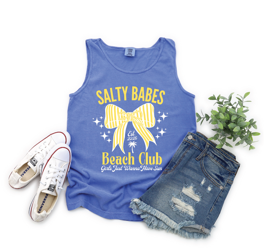 Salty Babes - Flo Blue Comfort Color Unisex Tank Top