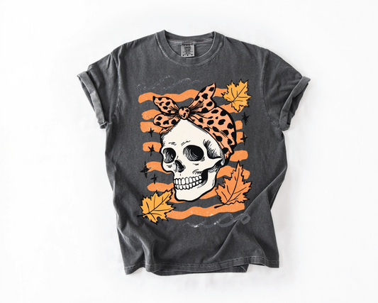Fall Skeleton- Pepper Comfort Color Unisex Graphic Tee