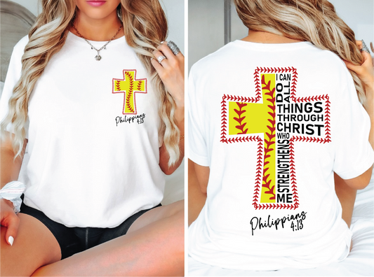 Softball Cross- Comfort Color Unisex Graphic Tee