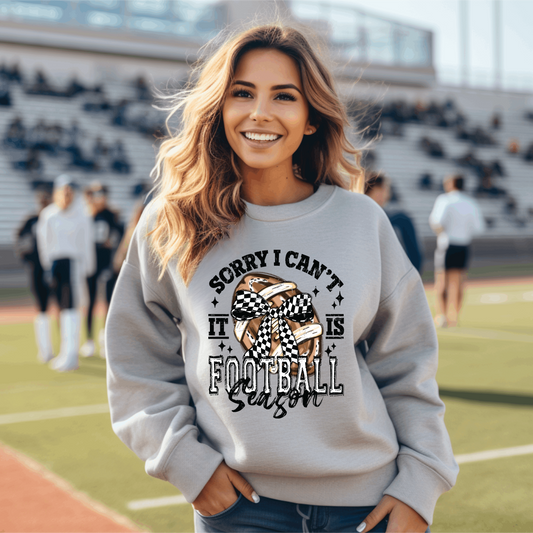 Sorry Can't It Is Football Season Graphic Sweatshirt