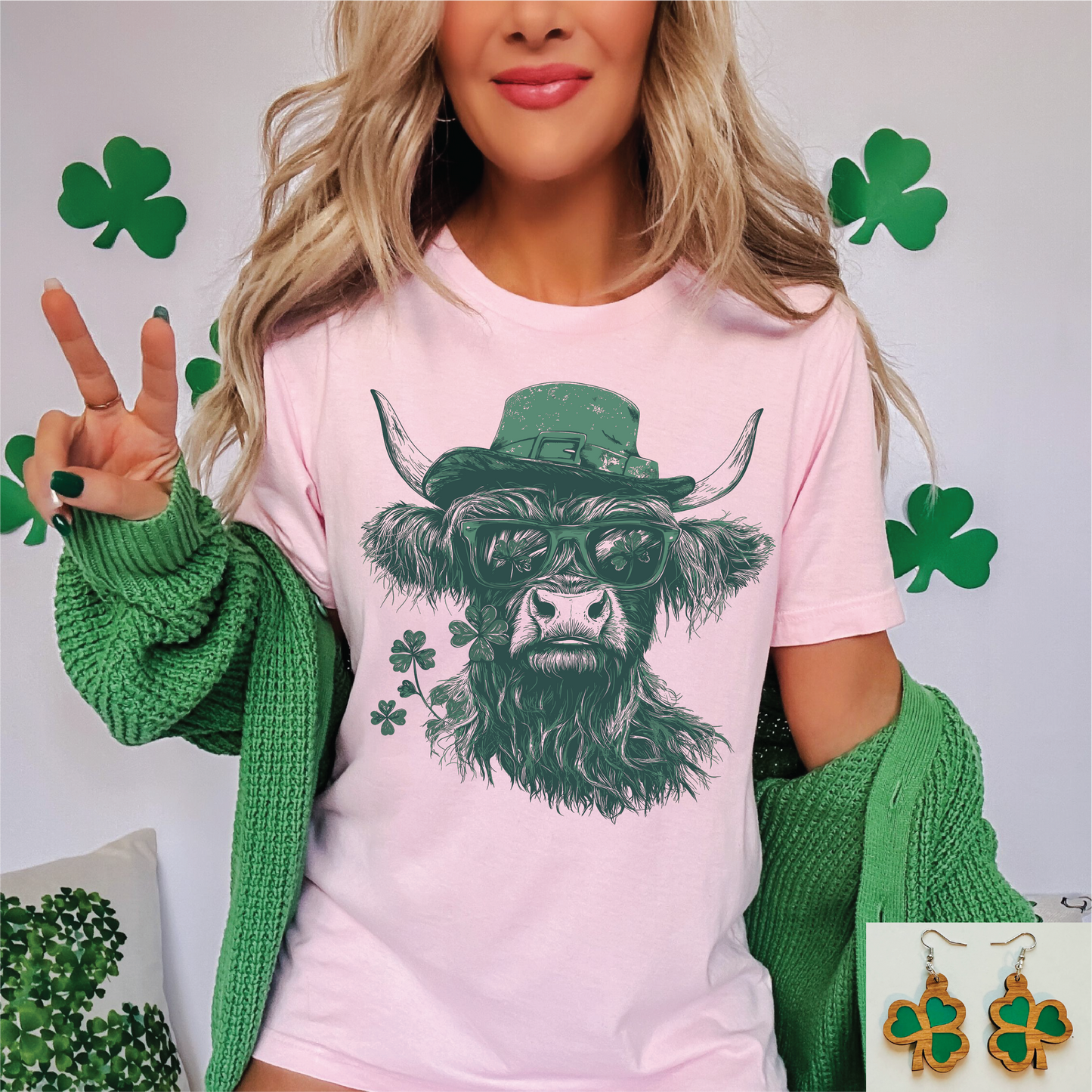 St. Patricks Day Highland Cow