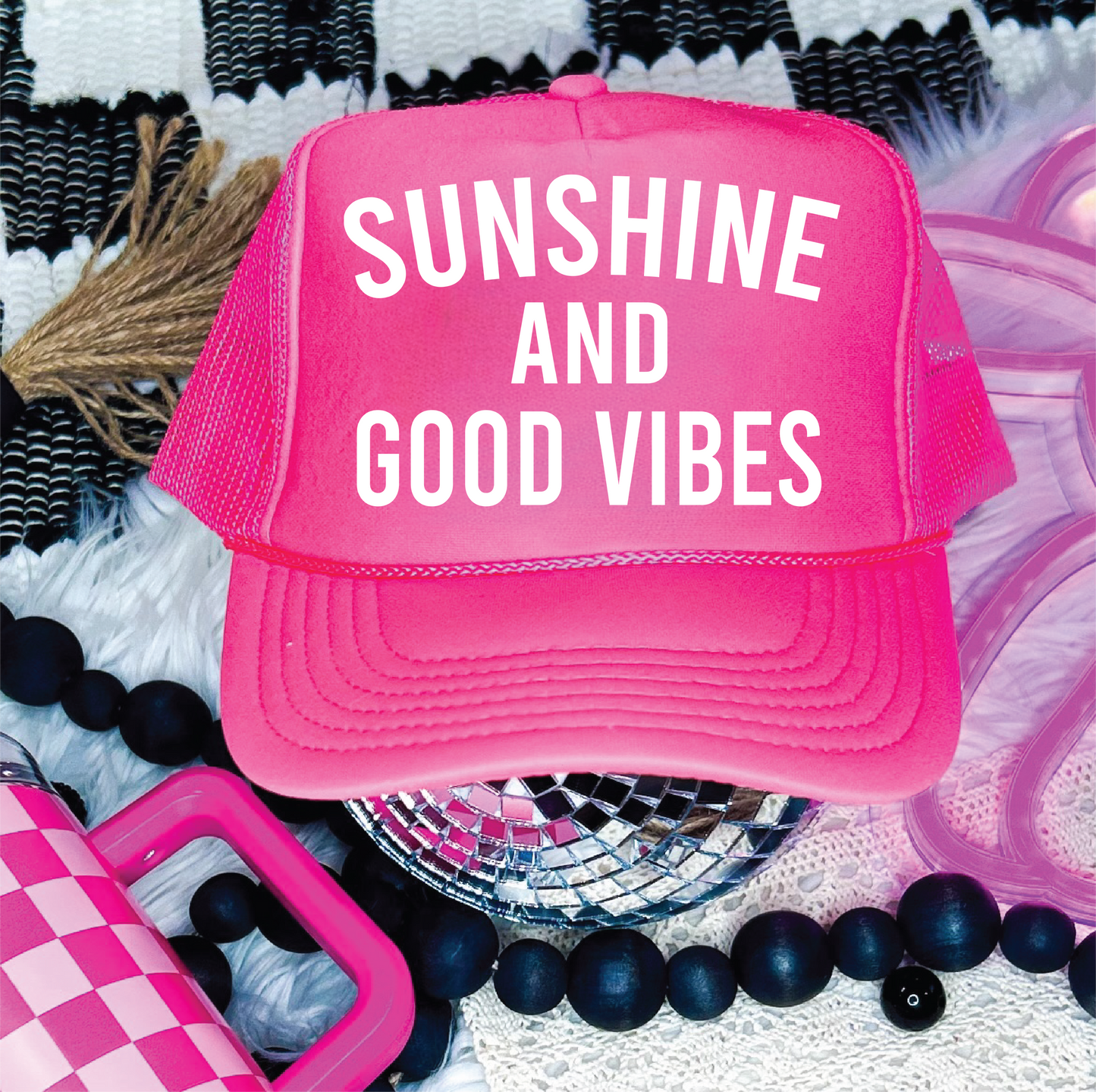 Sunshine and Good Vibes Trucker Hat