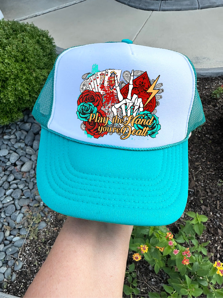 The Hand You're Dealt Jade & White Trucker Hat