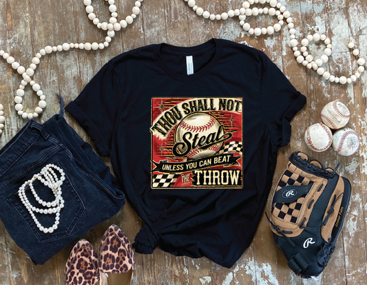 Baseball Thou Shall Not Steal - Unisex Comfort Color Graphic Tee