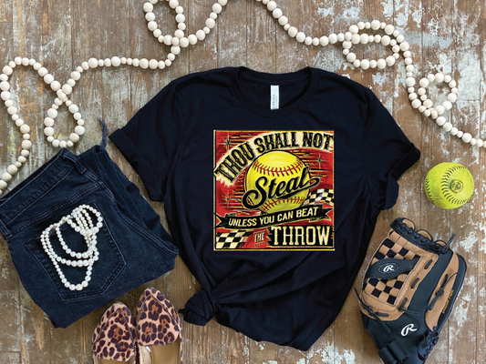 Softball Thou Shall Not Steal - Unisex Comfort Color Graphic Tee