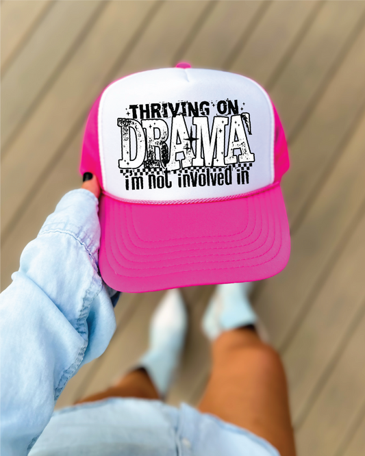 Thriving on Drama- Hot Pink & White Unisex Foam Trucker Hat