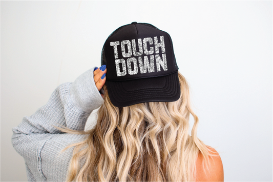 Touch Down Grunge- Black Unisex Foam Trucker Hat