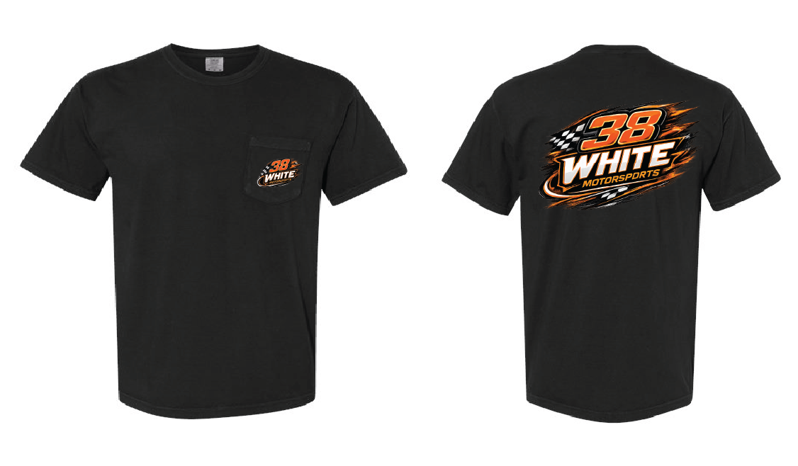 White Motorsports 38 Front and Back Pocket Tee