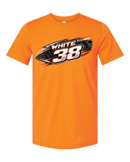 White Motorsports Checkered Flag Large 38 Logo